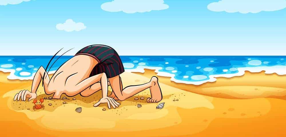 Kopf im Datenschutz-Sand
